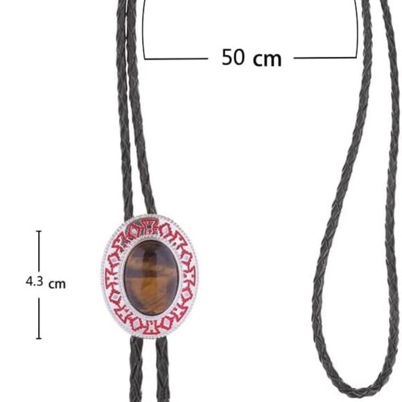 Tiger Eye Red Bolo Tie - Picture 5 of 6